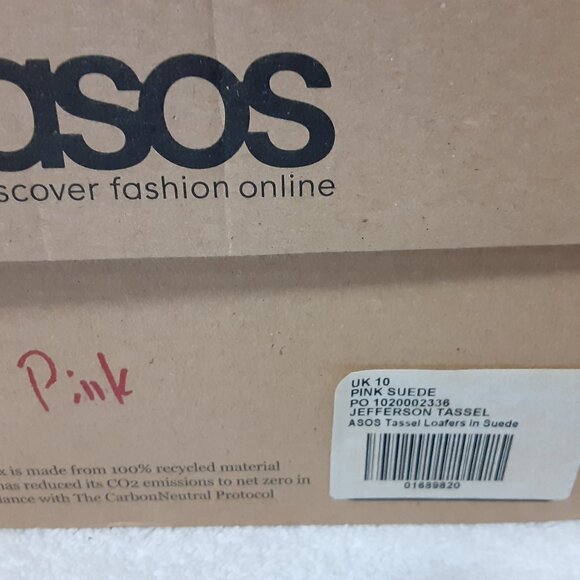 ASOS JEFFERSON TASSEL MEN PINK SUEDE SLIP ON SHOES UK10 - Picture 2 of 16